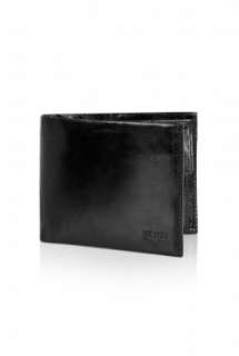 Hugo Boss Black  Black Gloss Leather Coin Cash Wallet by Hugo Boss 
