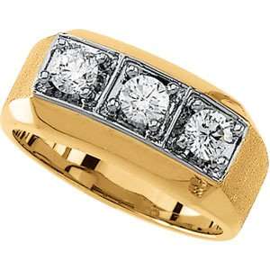 14K Yellow Gold Mens Diamond Ring Jewelry 