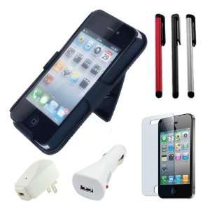   adapters + black/silver/red Stylus Pen for Apple iphone 4S 4G