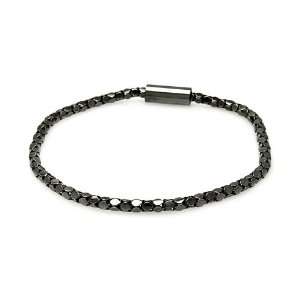   Bracelets Black Rhodium Multi Circle Diamond Cut Bracelet 7.5 Inches