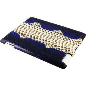   Python Snake Leather iPad 2 Case   Dark Blue/Natural