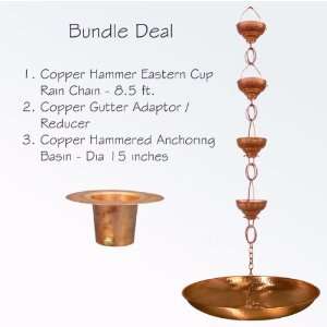   Cup with Link 8.5 ft. Rain Chain Bundle 