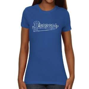 Fayetteville State Broncos Ladies Swept Away Slim Fit T Shirt   Royal 