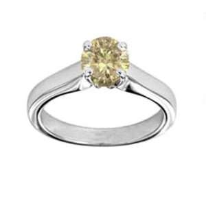   34ct Round Cognac Diamond Solitaire Engagement Ring 14k Gold Jewelry
