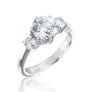  Round Brilliant 3 Stone Diamond Ring in 18ct White Gold, Ring Size 7.5