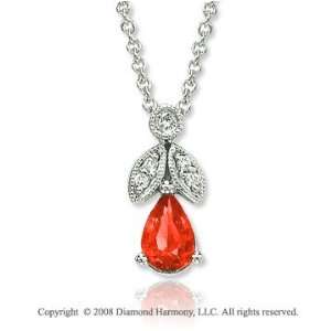  14k White Gold Vintage Style 0.47 Carat Ruby Diamond Necklace Jewelry