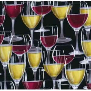  TT8199BLACK Wine Glasses by Timeless Treasures Fabrics on 