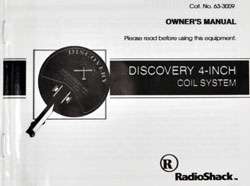 Radio Shack Discovery 2000 Metal Detector Bounty Hunter with 2 Search 