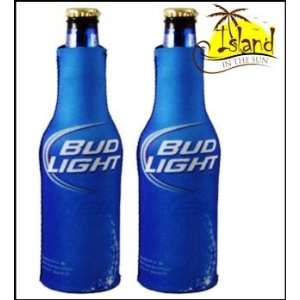  (2) Bud Light Graphic Beer Bottle Koozies Cooler Sports 