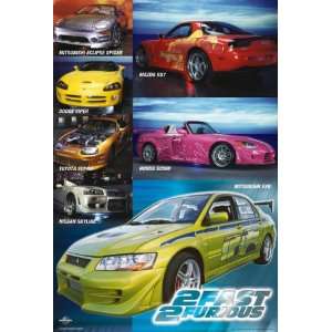  2 Fast 2 Furious   Movie Poster (Collage of 7 Pimped Cars 