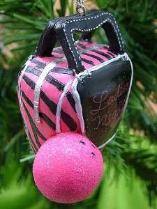 New Ladies Bowling Ball Bag Sport Christmas Ornament  