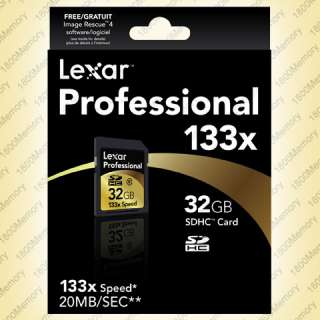 GENUINE Lexar 32GB PRO SDHC SD Memory Card 133X 20MB/s  