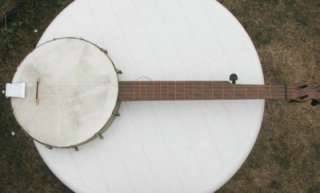 EARLY Antique Flush Inlaid Boxwood Fret 5 String Banjo  