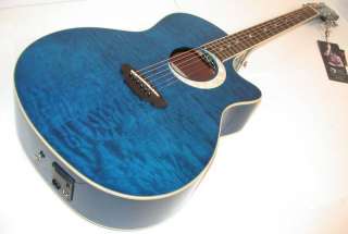 Luna Fauna Eclipse Acoustic Electric Guitar,Tran Blue B  