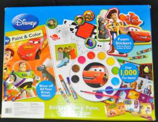 NEW Disney Kids Activity Paint & Color Kit 1,000 Art Items Stickers 