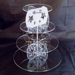 com Four Tier Clear Acrylic Round Stars Wedding and Party Cake Stand 