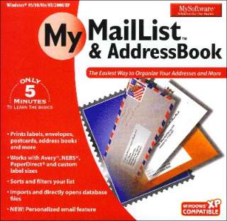 MySoftware MY MAIL LIST ADDRESS BOOK Sealed PC XP  