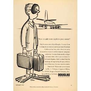  1965 Ad Douglas Aircraft Plane Businessman Swimming Fin 