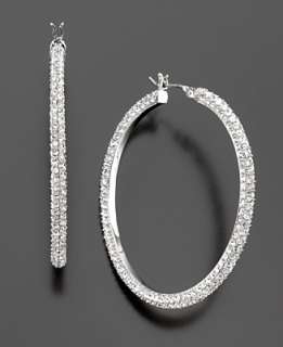 Lauren Ralph Lauren Pave Hoop Earrings   Earrings   Jewelry & Watches 