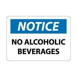 N303AB   Notice, No Alcoholic Beverages, 10 X 14, .040 Aluminum 