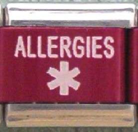 Allergies Medical ID Alert for Italian Charm Bracelets + Free Medical 