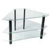 TV Stand   Clear/ Black (44) Glass/Steel Corner TV Stand 