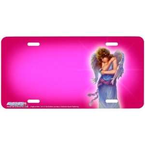 7021 Angel on Pink Angel License Plate Car Auto Novelty Front Tag by 