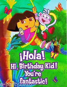 DORA the Explorer Birthday small GREETING CARD #4 ~ Party Supplies 