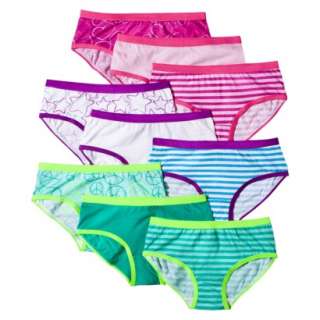 Xhilaration® Girls 9 Pack Heart & Stripe Hipster Underwear   Assorted 