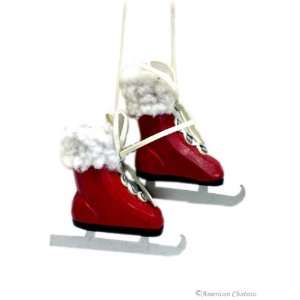  Vintage Retro Wooden Ice Skates Christmas Xmas Ornament 