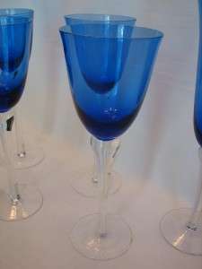 Elegant Vintage COBALT Wine & Champagne Glasses  