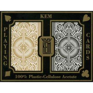 KEM Plastic Playing Cards Arrow Gold/Black Poker Reg  
