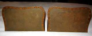 ANTIQUE ARTS CRAFTS COPPER BOOKENDS MISSION DESK ART LIBRARY OFFICE 