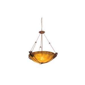   Light Ceiling Pendant in Tuscan Sun with Art Nouveau Penshell glass