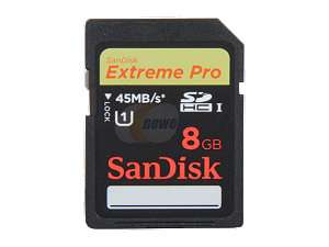 SanDisk Extreme Pro 8GB Secure Digital High Capacity (SDHC) UHS 1 Card 