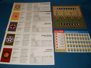 AXIS & ALLIES Game Parts REFERENCE CHARTS +  