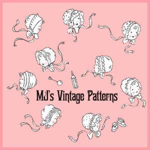 Vintage Babies in Bonnets Embroidery Pattern  