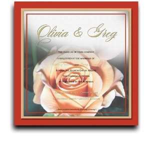  65 Square Wedding Invitations   Rose Sherbet Dessert 