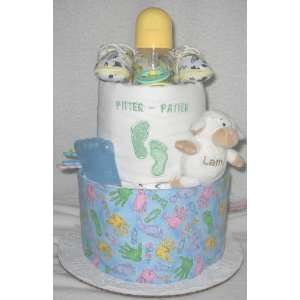  2 Tier Pitter Patter Baby Diaper Cake Baby