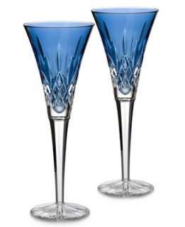 Waterford Lismore Jewels Sapphire Flute Pair   Toasting Flutes 