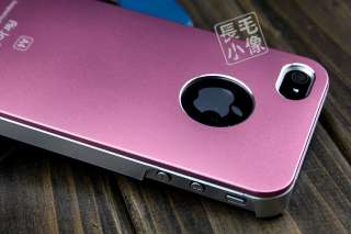Deluxe Pink Metal Aluminum/Chrome Hard Back Case+Free Film For iPhone 