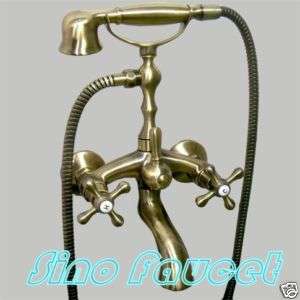 Antique Brass Clawfoot Bathtub Faucet Handheld Shower03  