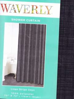 WAVERLY Stripe ONYX Gothic Shower Curtain SALE BLACK  