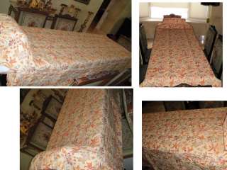 FRENCH ANTIQUE TAPESTRY BED COVER BEDSPREAD *BEAUTIFUL*  