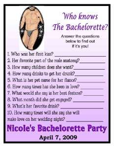 12 WHO KNOWS THE BACHELORETTE PARTY GAME CARDS   NICE  