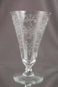   Fostoria Crystal Mayflower Etch Pattern Ice Tea Footed Glass  