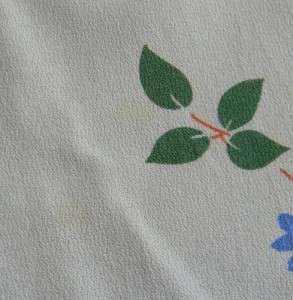   Tablecloth Stylized Flowers Gray White Green Pink Red Black 52 x 69