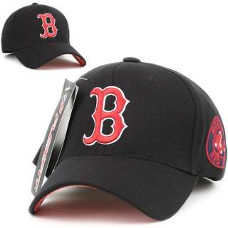 RED SOX Flex Fit Baseball Ball Cap BOSTON Hat MB BLACK  