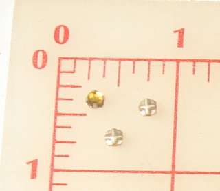 Vintage golden faceted glass montees doll buttons 4mm  