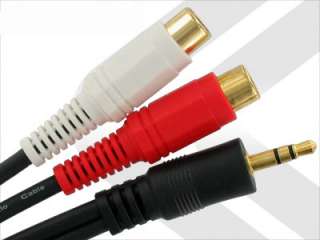 5mm aux male to RCA female CABLE Y splitter IPOD/  